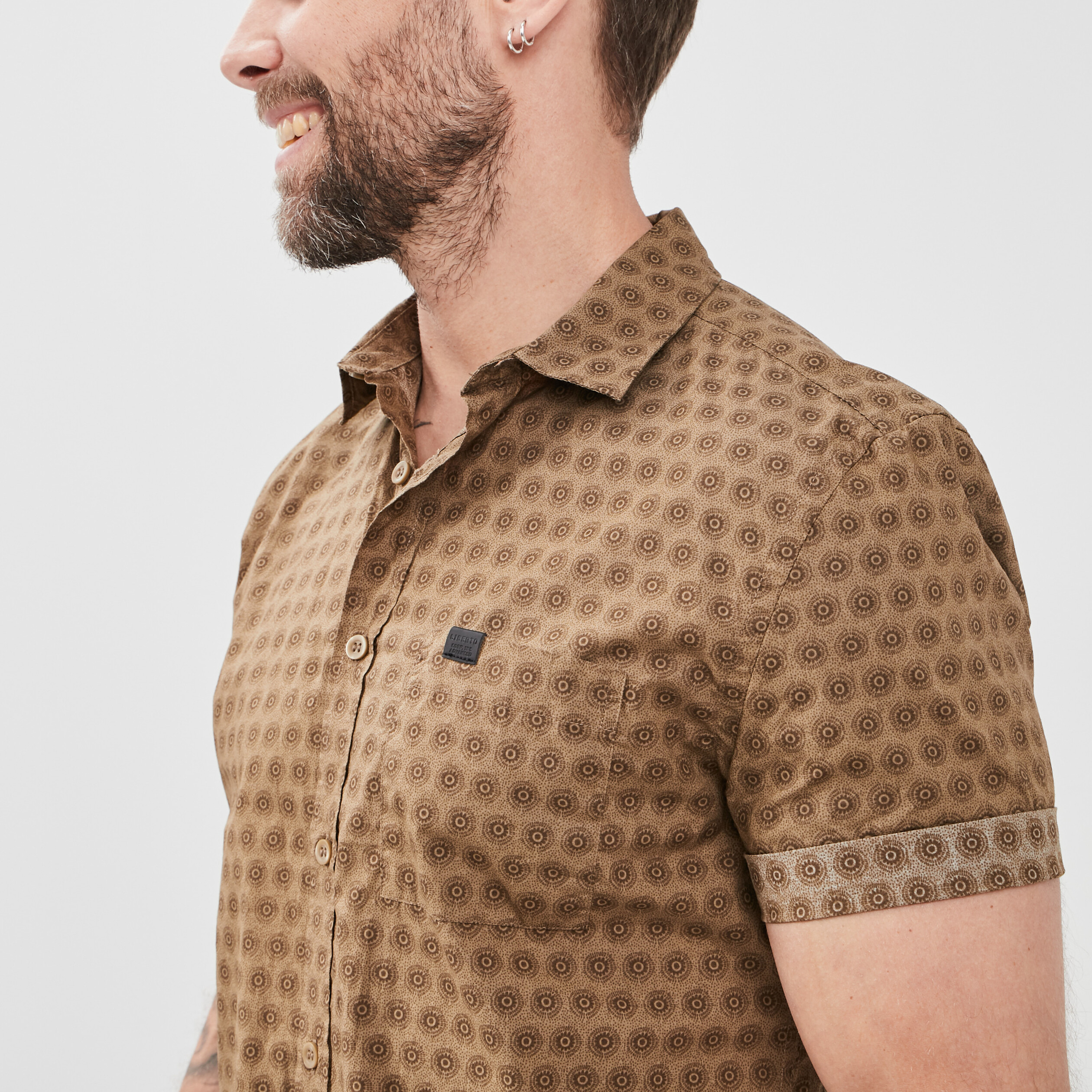 Chemise manches courtes vert kaki homme | La Halle