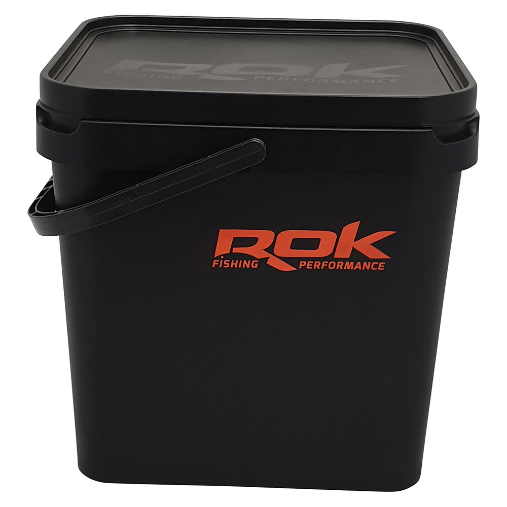Rok carp bucket 17l black square bucket with cover