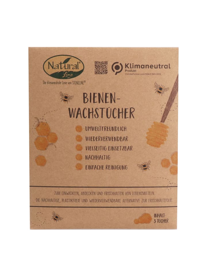 Stoneline Bienenwachstücher Set 3-teilig in Gelb günstig kaufen onesize