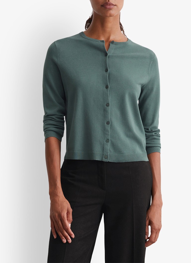 Cardigan Marc O'Polo cu guler rotund și tricotat fin