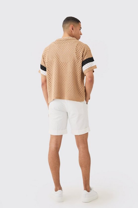 Kastiges gestreiftes Oversize Hemd
