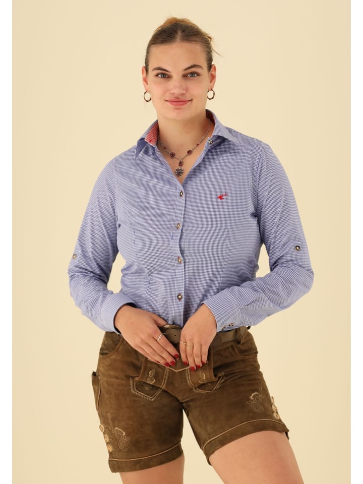 OS-Trachten Trachtenbluse Ututu in mittelblau günstig kaufen