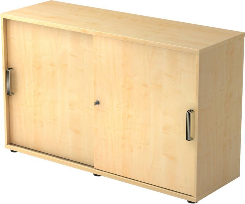 Hammerbacher Schiebetürenschrank Spanplatte 1 Fachboden Abschließbar 1.200 x 400 x 748 mm Ahorn Braun
