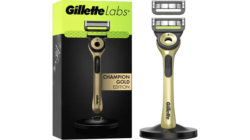 Gillette Labs Champion Gold Edition Rasierer mit Reinigungs-Element
