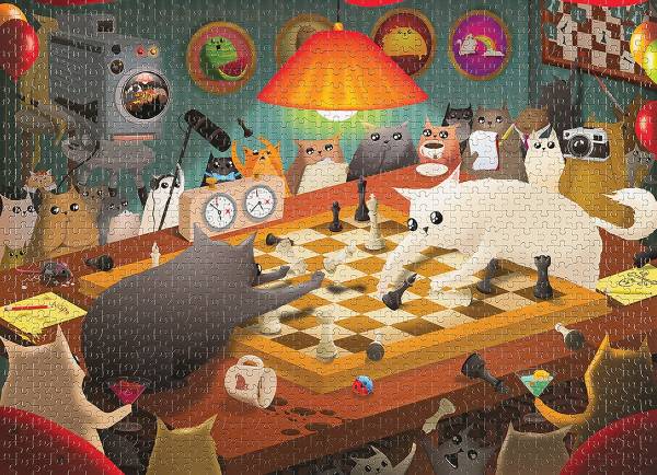 Exploding Kittens Puzzle: Cats Playing Chess (Erw.)