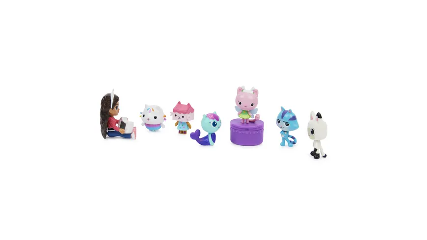 Spin Master Gabby‘s Dollhouse, Figuren Geschenkset, Gabby mit 6 Katzenfiguren und 1 Cat Delivery Überraschungsbox bunt