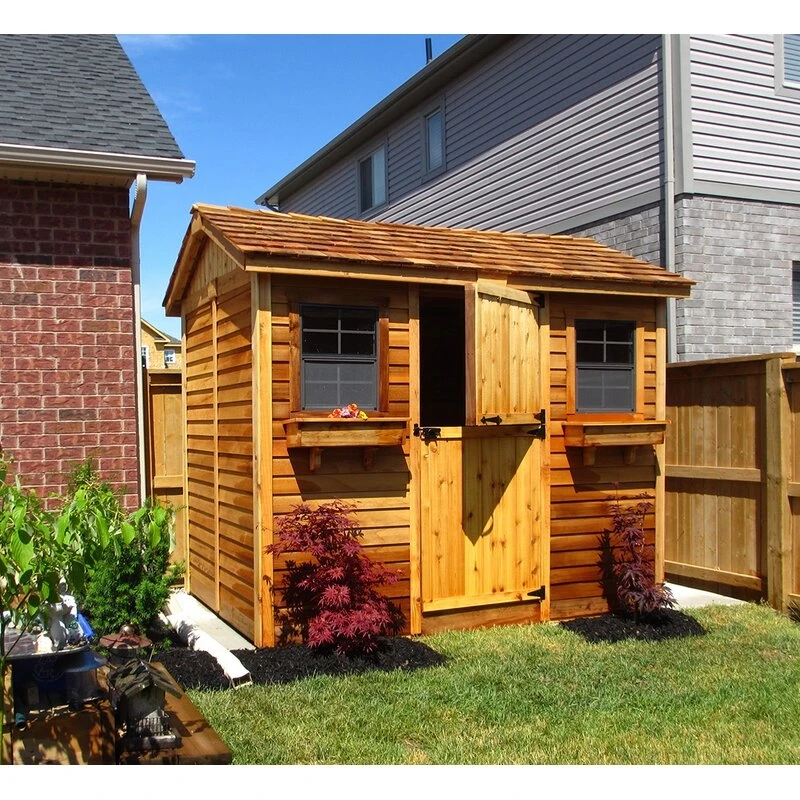 Cabin 9' wide x 6' deep wooden storage shed