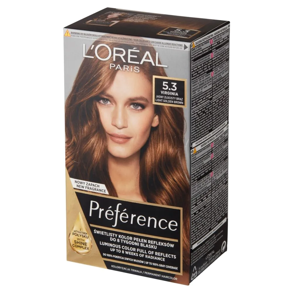 L'Oréal Preference боја за косу G5.3 светло златно смеђа