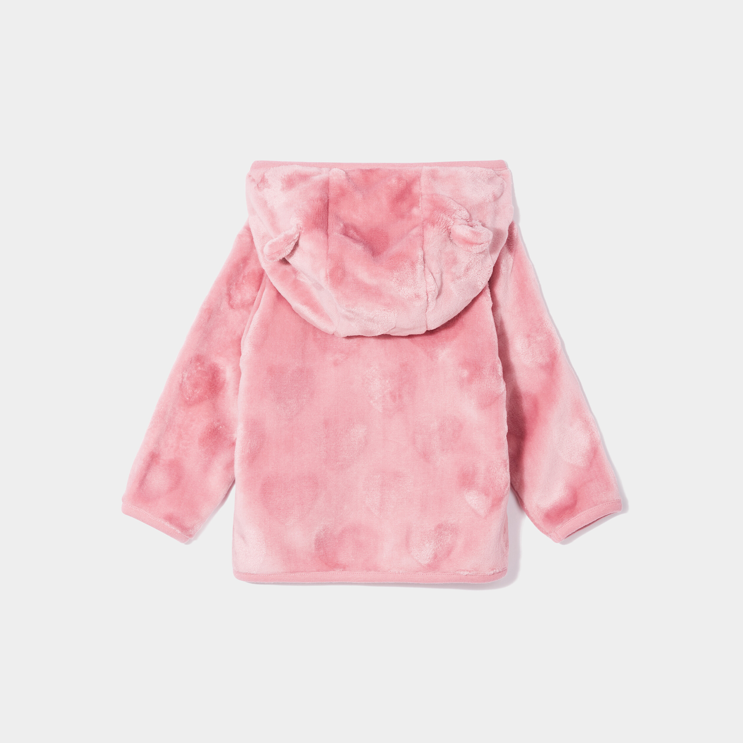 Gilet fausse fourrure zippé à capuche vieux rose bébé fille | La Halle