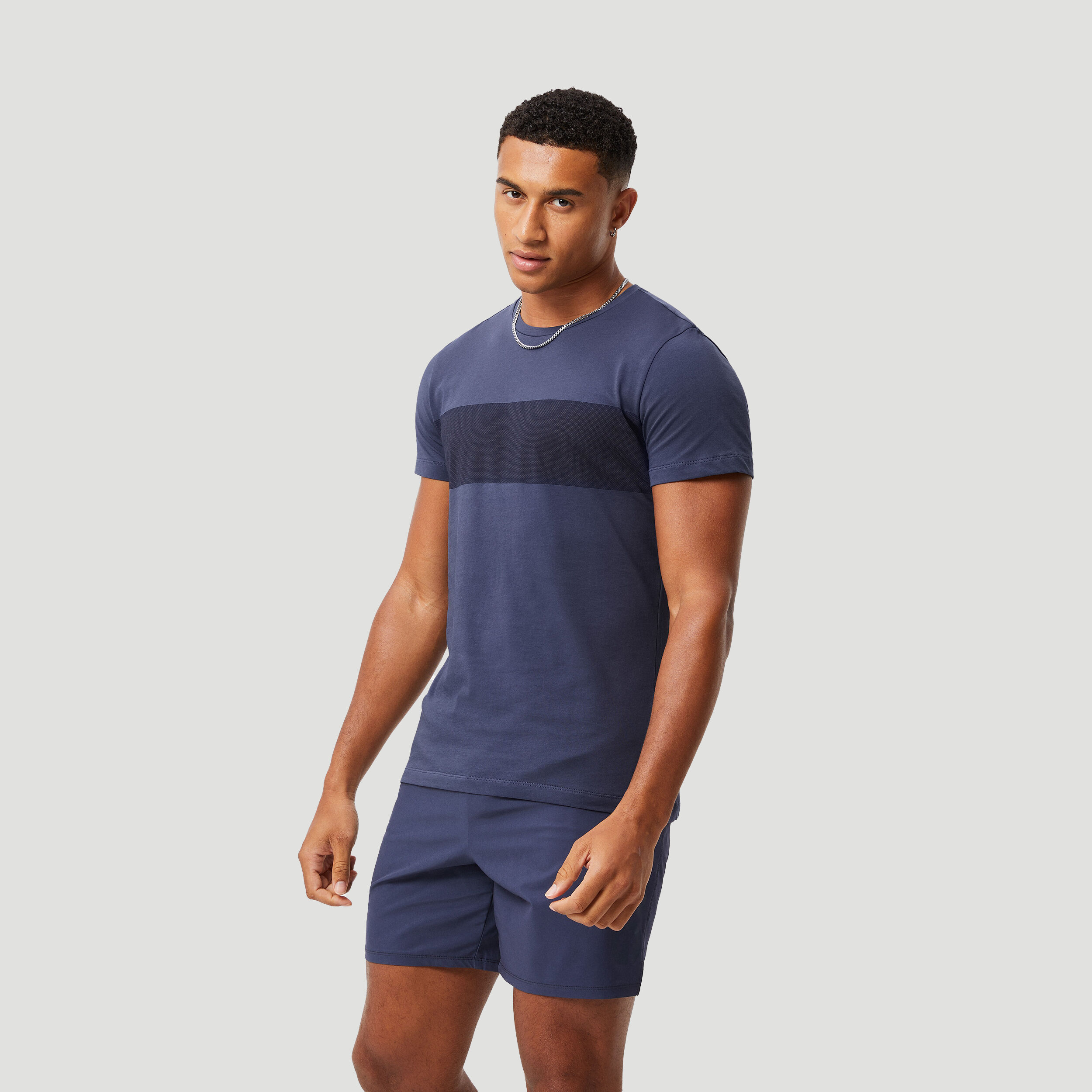Stripe T-Shirt Herren - Blaugrau