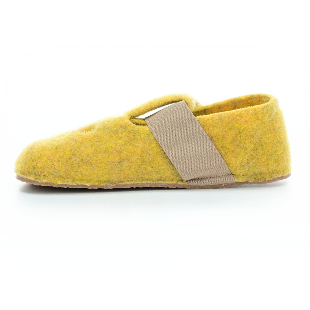 Pegres BF04 Gelb Barfußhauschuhe aus Filz