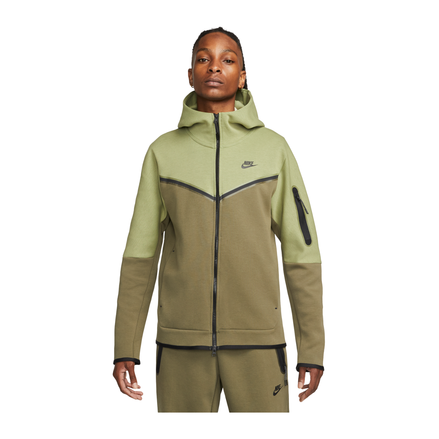 Nike Tech Fleece Windrunner Grün Schwarz F334