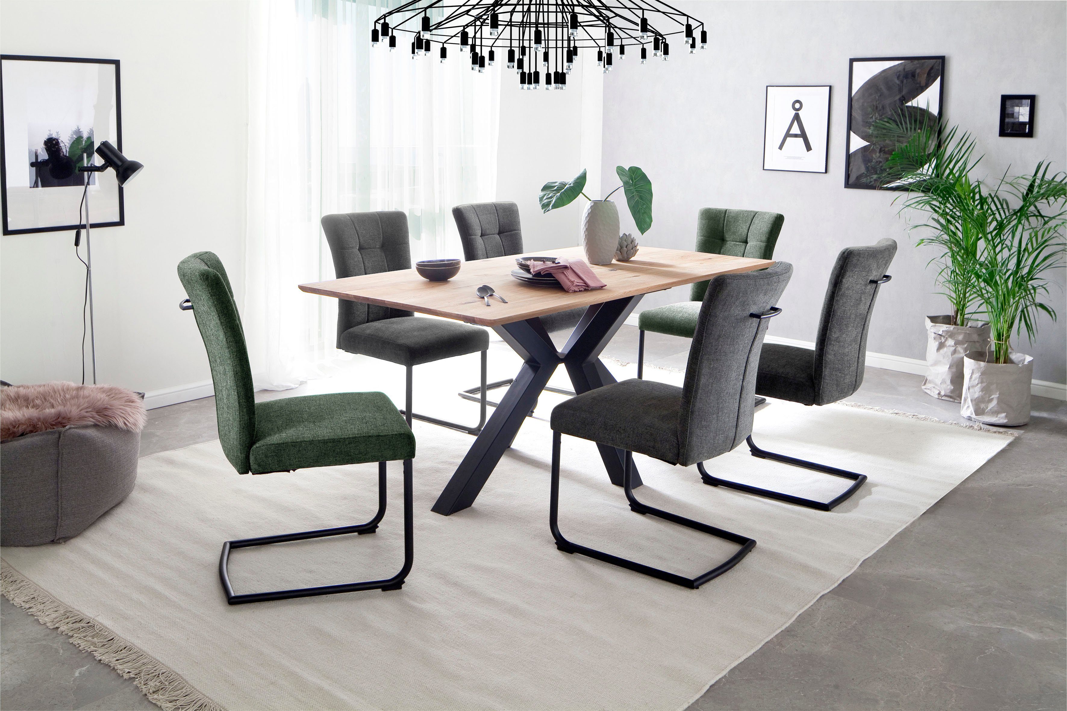 MCA furniture Freischwinger Calanda (Set, 2 St), Esszimmerstuhl Aqua Clean Bezug, Nosag Federung, belastbar bis 120 kg