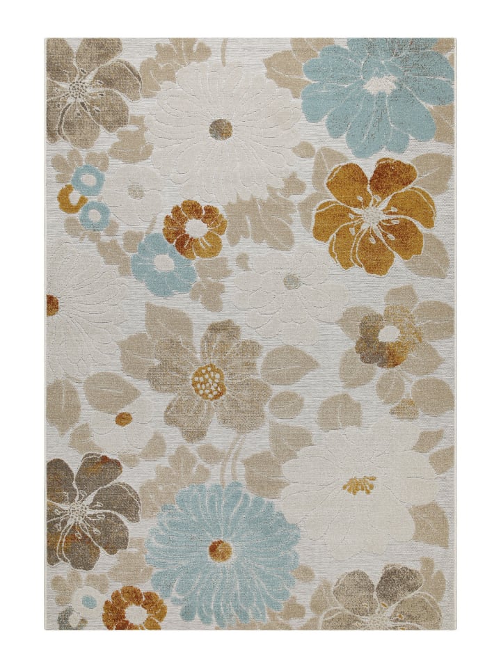 Wecon Home Outdoorteppich Beach Flower in beige, hellblau, gelb günstig kaufen