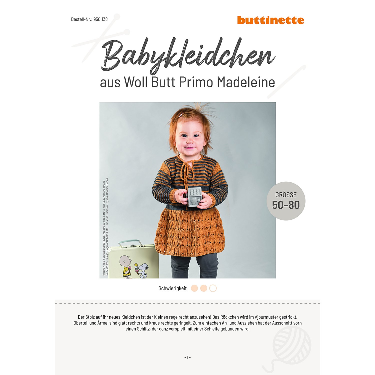 Strickanleitung – Babykleidchen aus Woll Butt Primo Madeleine
