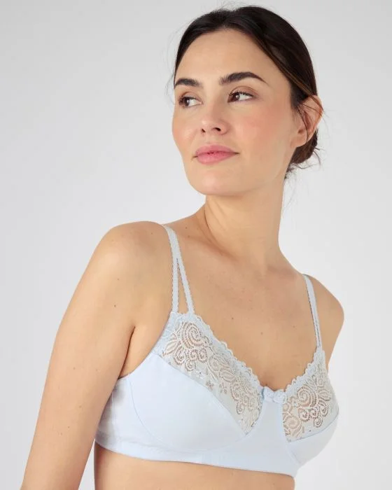 Lot de 2 soutiens-gorge sans armatures dentelle et coton