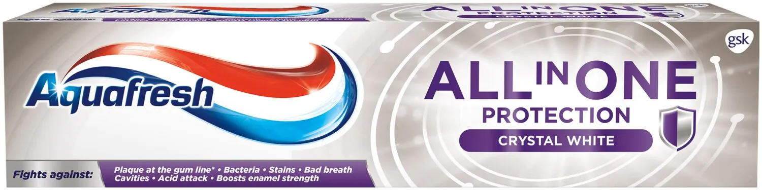 Aquafresh All in One Protection Crystal White Ζυμαρικά για το σπίτι