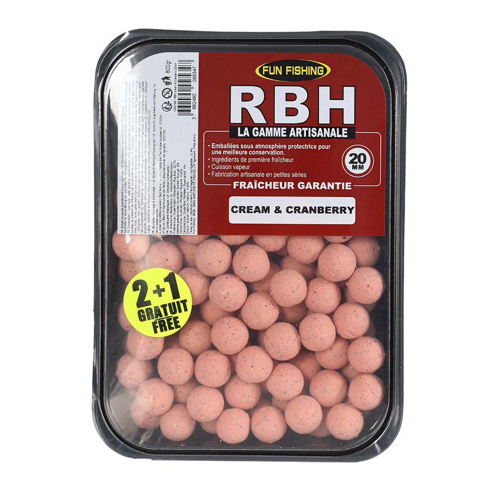 Bouillettes Fun Fishing RBH Boilies Cream & Cramberry 800g