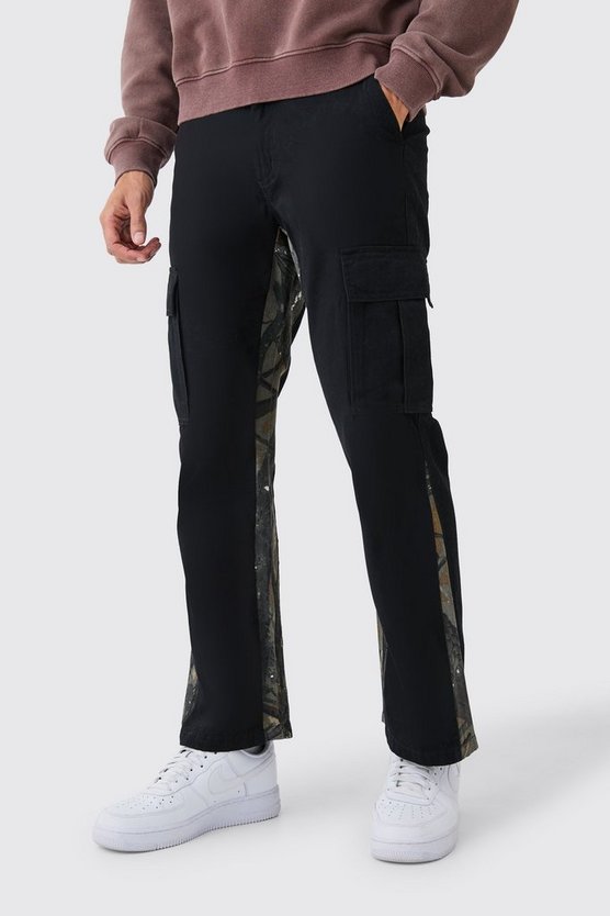 Slim-Fit Cargohose mit Camouflage-Print