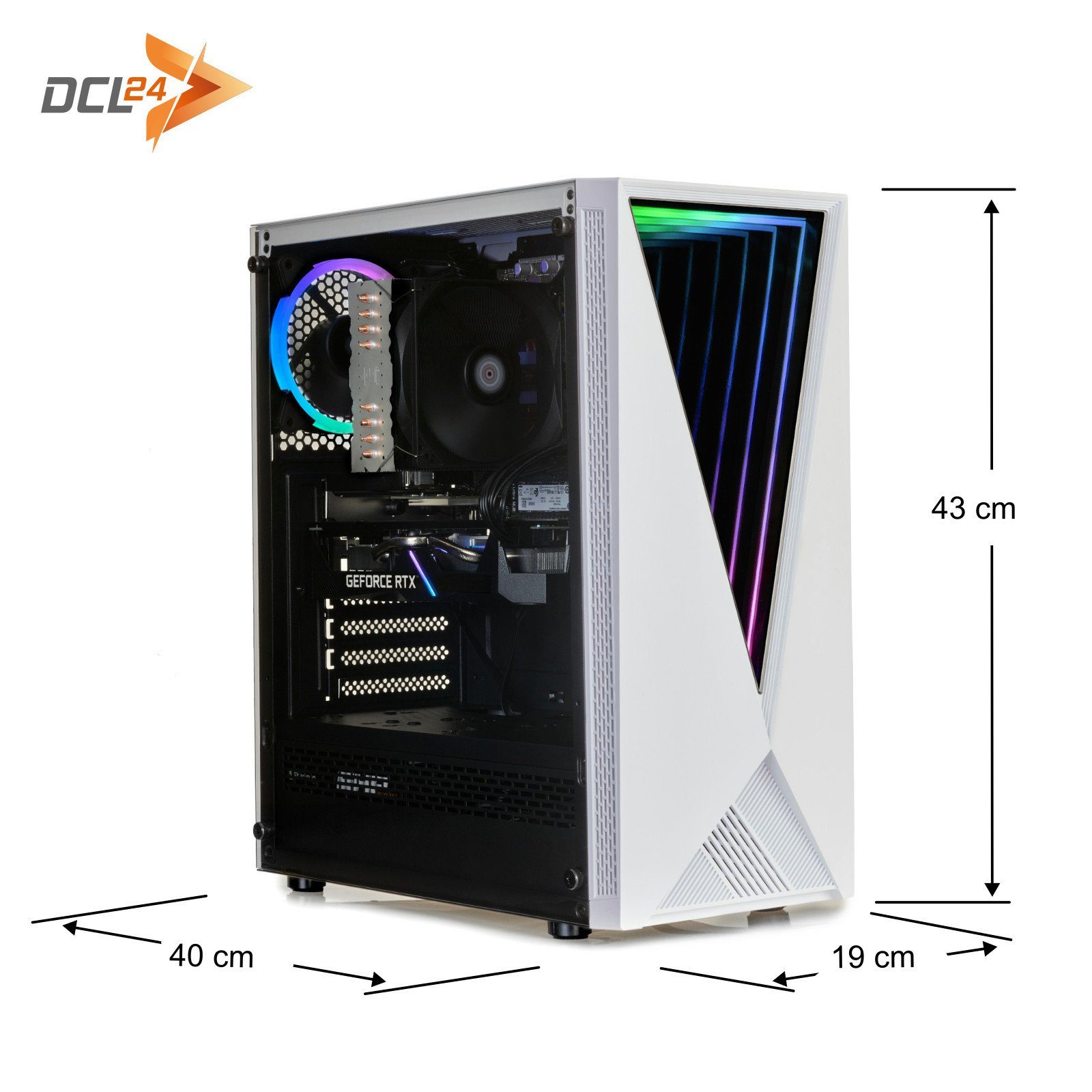 dcl24.de RGB Gaming-PC (AMD Ryzen 5 4500, GTX 1650, 16 GB RAM, 500 GB SSD, Luftkühlung)