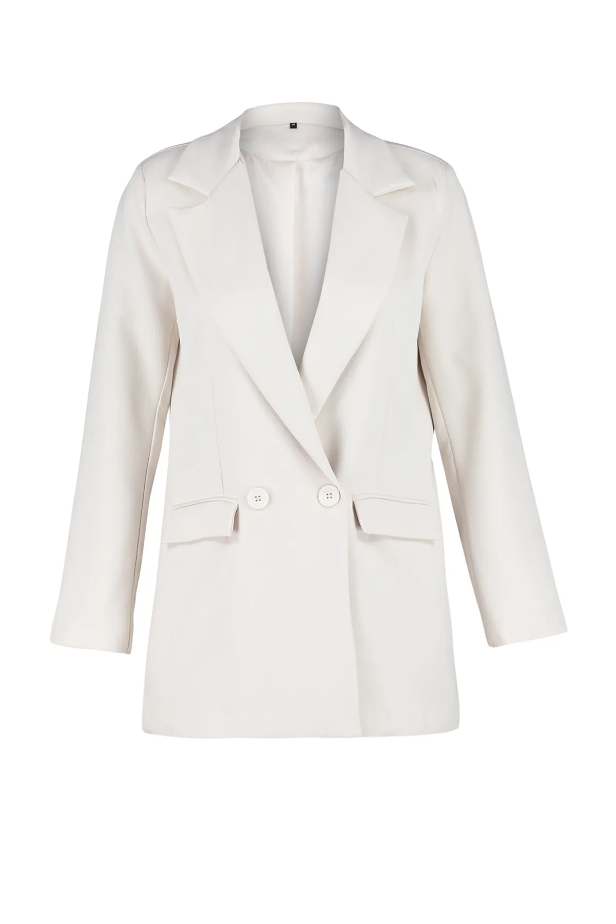 Trendyol Collection  Graue, normal gefütterte, zweireihige Blazerjacke aus Webstoff TWOSS20CE0059