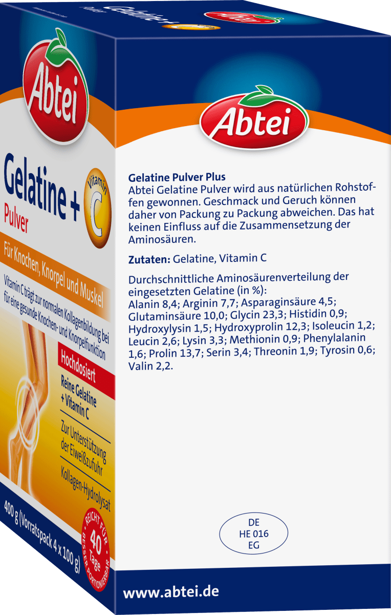 Gelatine Pulver + Vitamin C (40 Portionen), 400 g
