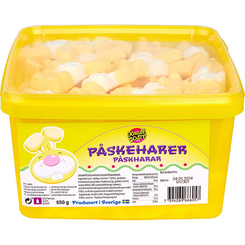 KnallGodt Påskeharer skum 650 g