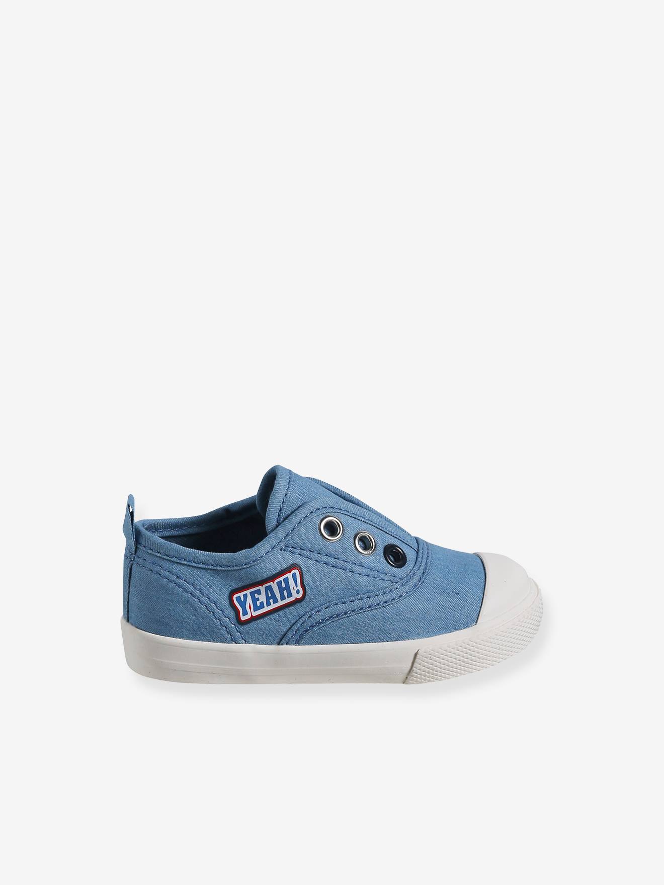 Vertbaudet Baby Stoff-Sneakers mit Gummizug - blau