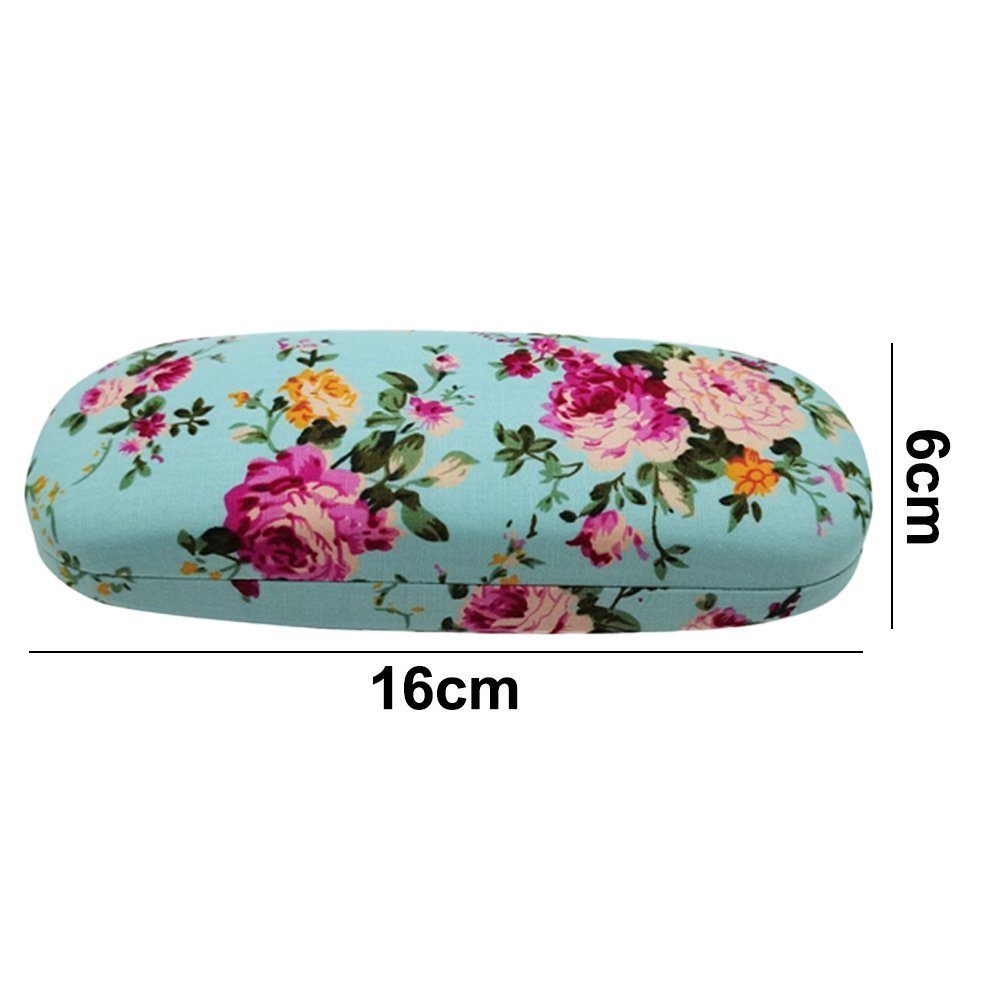 LENBEST Brillenetui Floral Brillenetui, Damen Tragbare Blumenstoffe Brillenetui