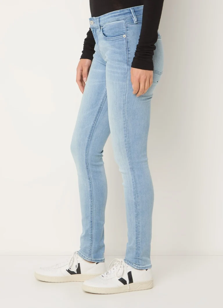 Blugi skinny Kyo Denham cu talie medie și nuanță deschisă