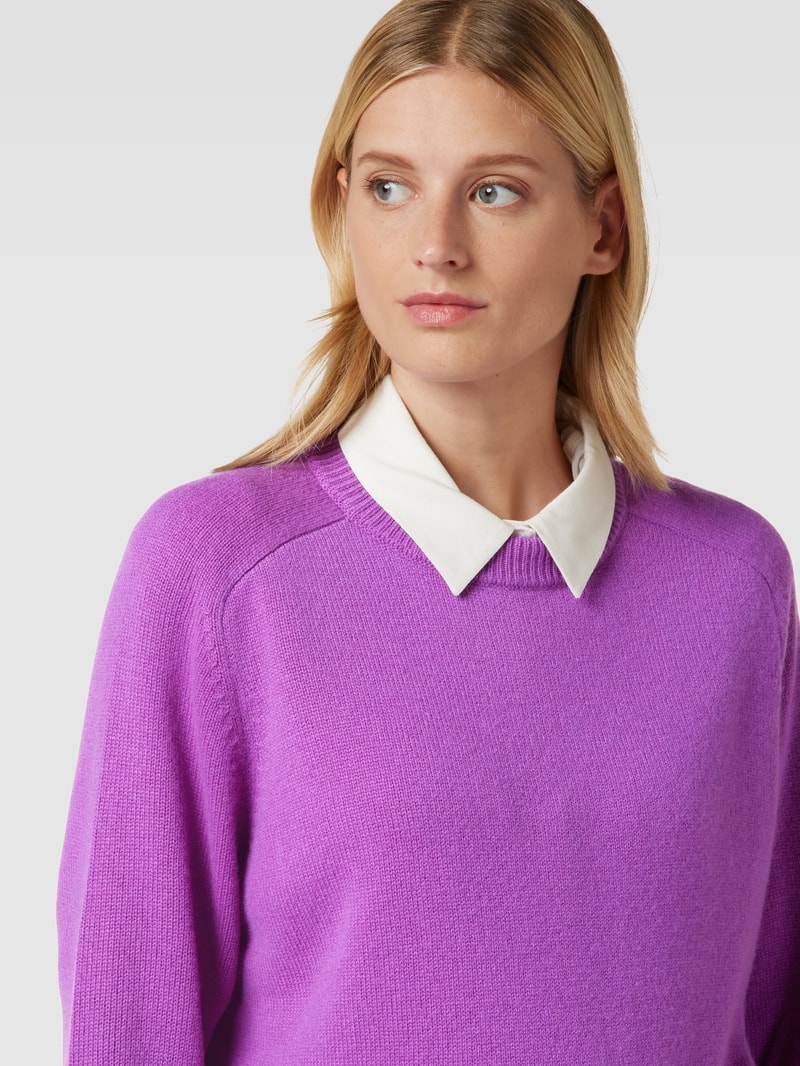 Strickpullover aus Kaschmir mit Rundhalsausschnitt in violett
