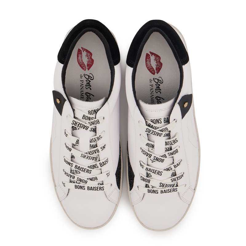 Baskets en cuir Colette blanc noir