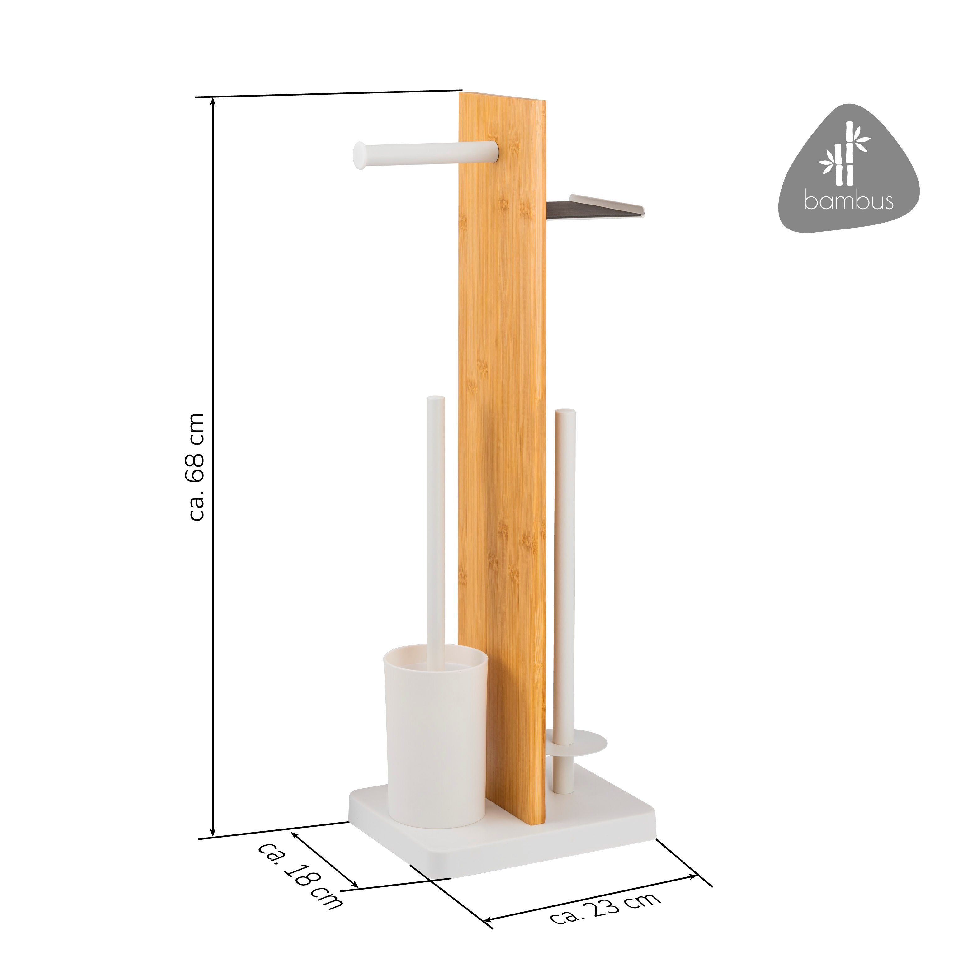 eluno WC-Garnitur 4in1, WC-Bürste, (Ersatz)Rollenhalter, Ablage, Toilette, (Set), 4in1, freistehend
