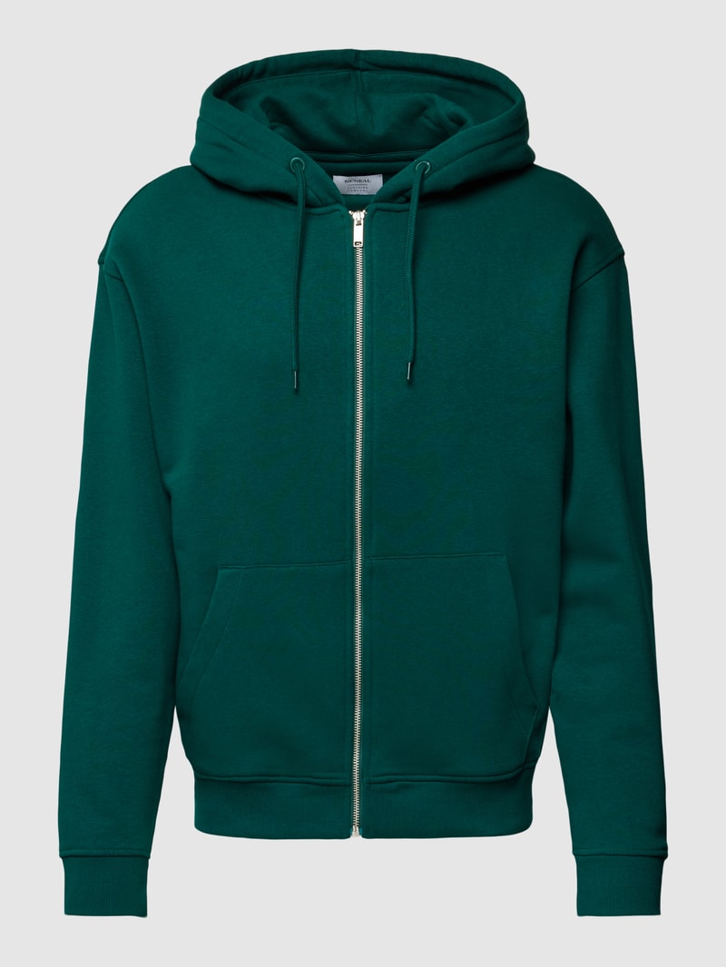 Sweatjacke mit Kapuze in dunkelgrün