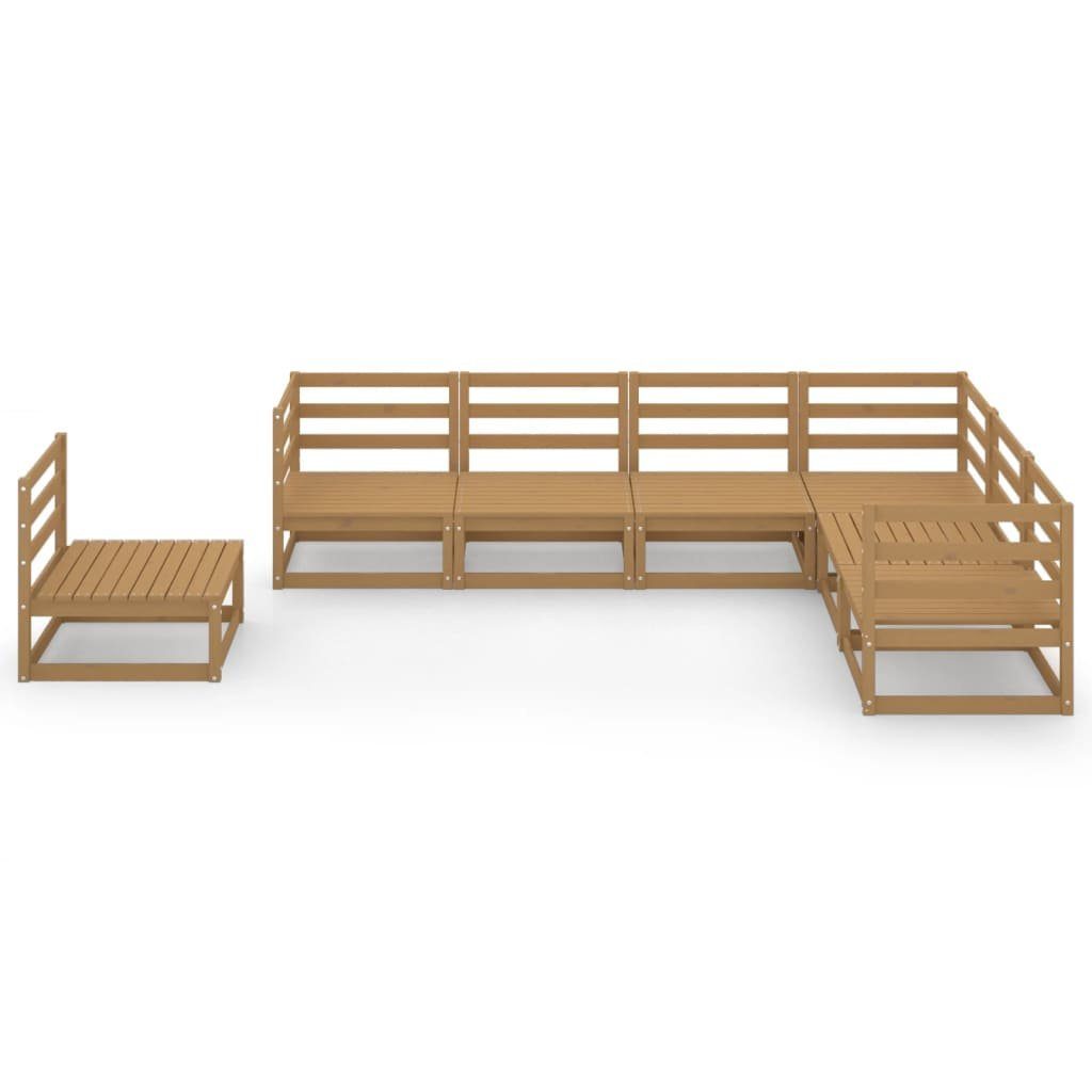 vidaXL Gartenlounge-Set 7-tlg. Garten-Lounge-Set Honigbraun Massivholz Kiefer, (1-tlg)