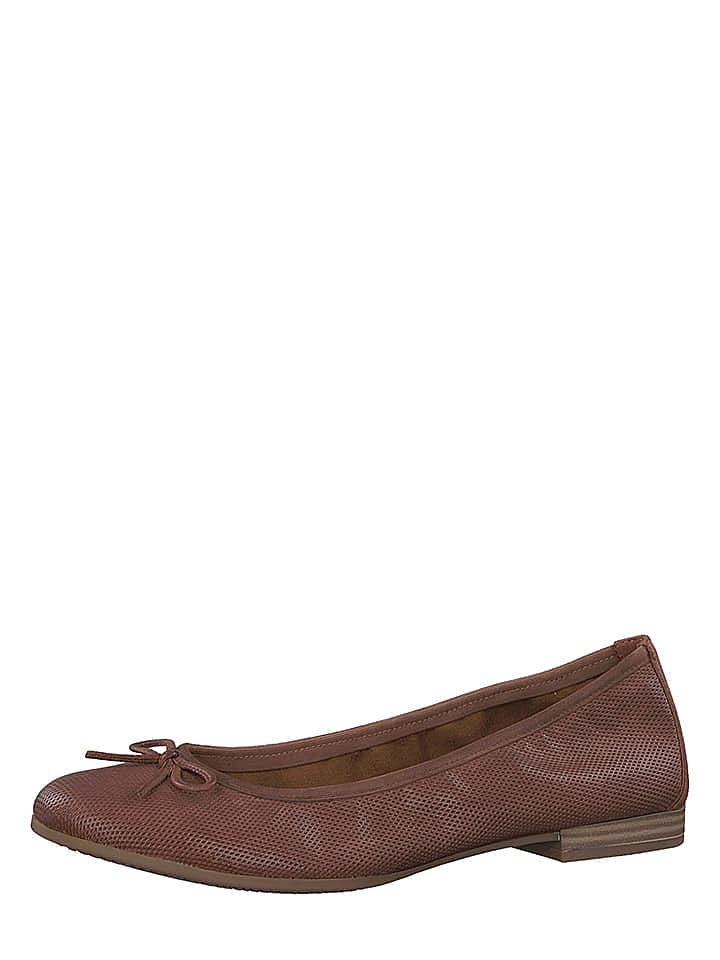 Tamaris Leder-Ballerinas in Braun günstig kaufen 35