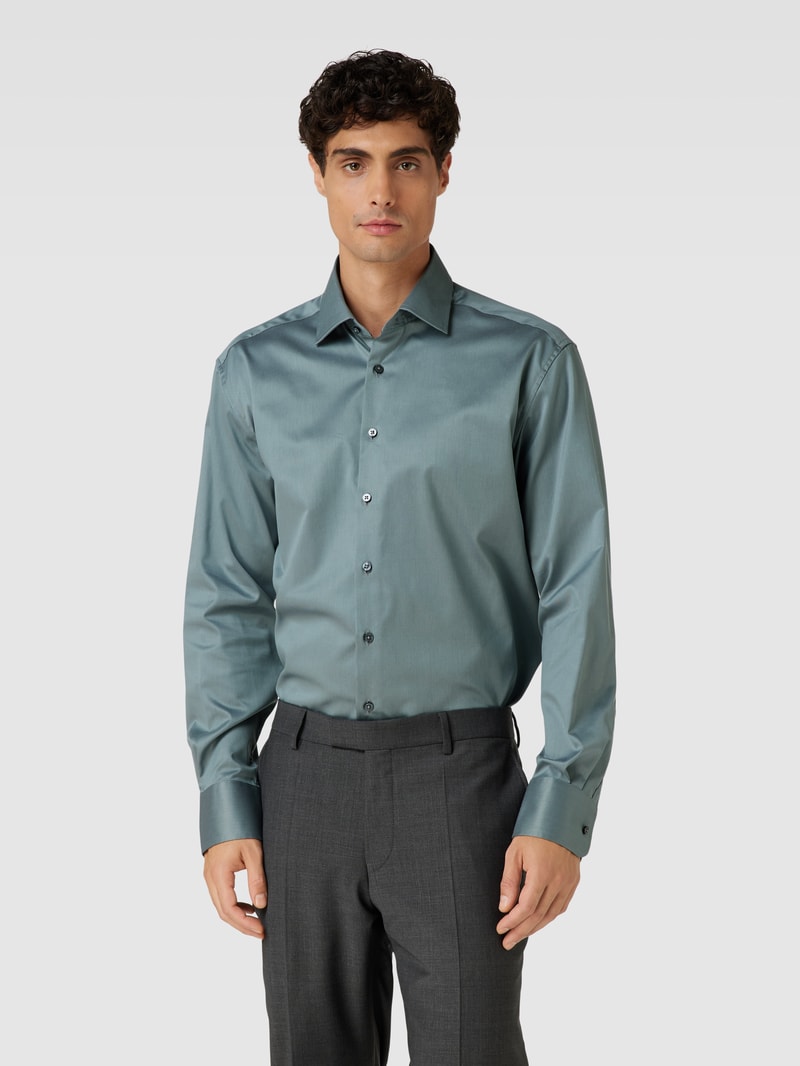 Modern Fit Premium Shirt mit Kentkragen in grün