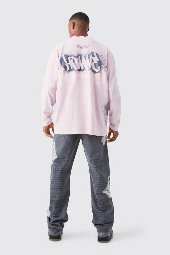 Oversize T-Shirt mit Graffiti-Print
