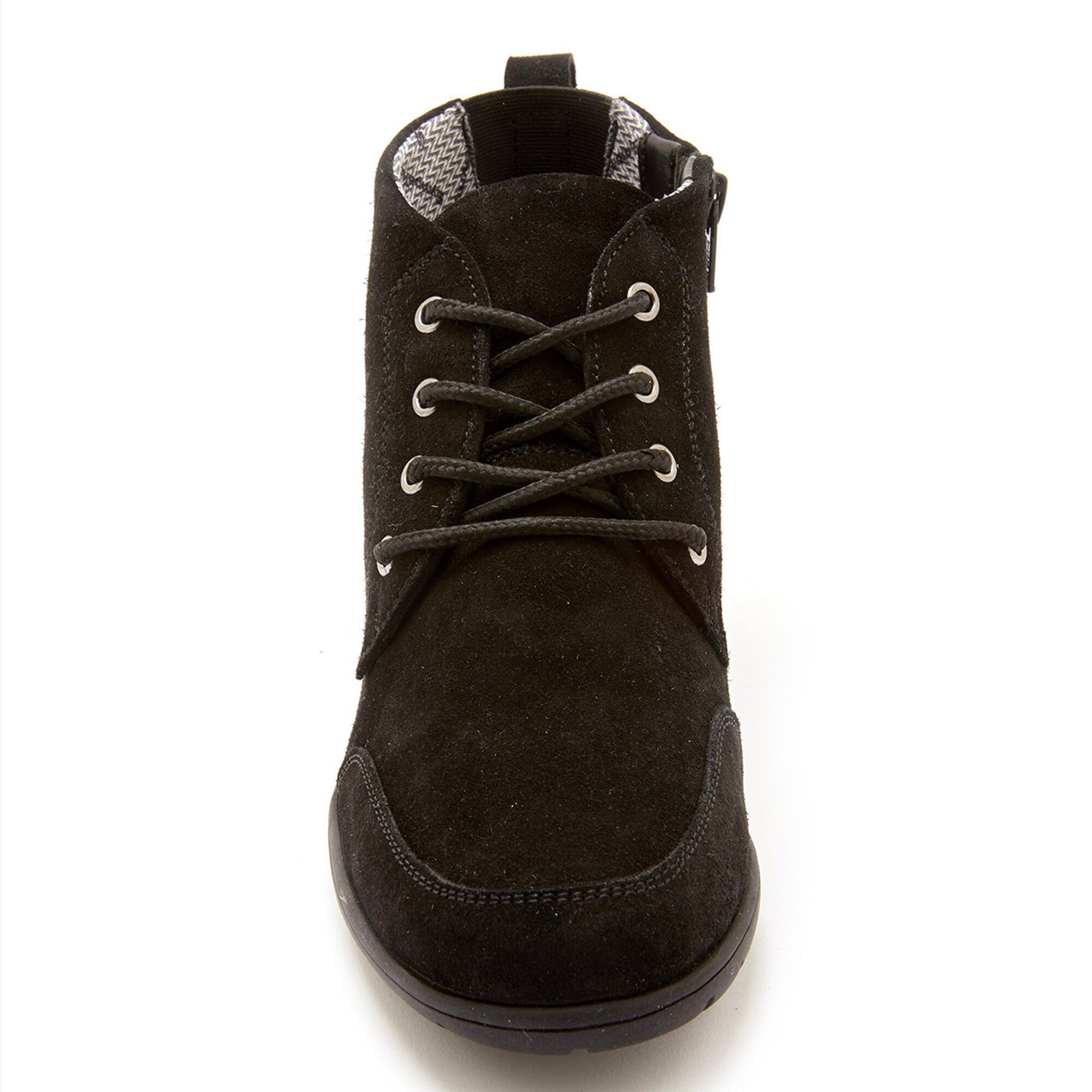Boots zippées imperméables en cuir velours Grande Largeur