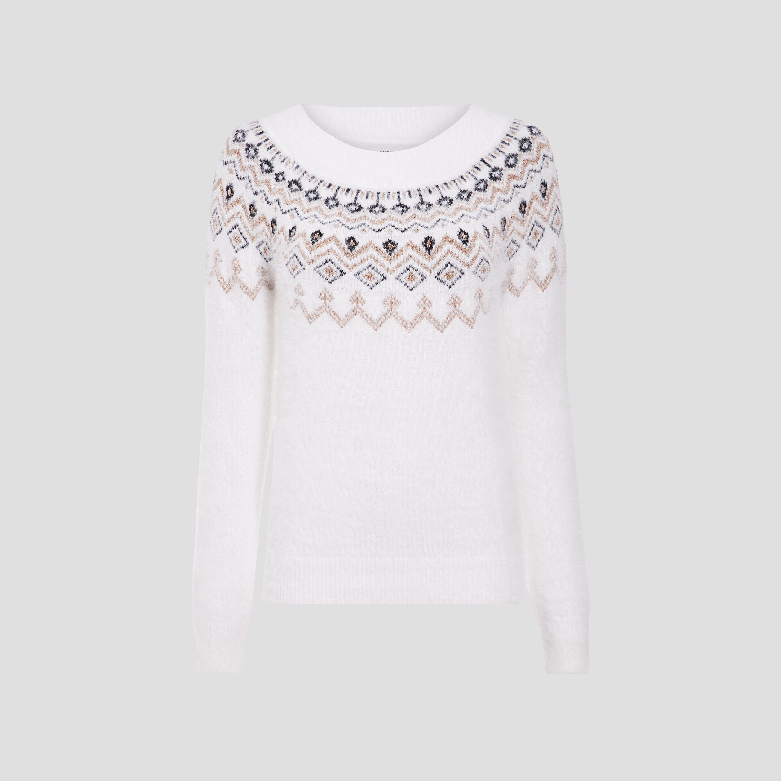 Pull avec col rond ecru femme | Cache Cache