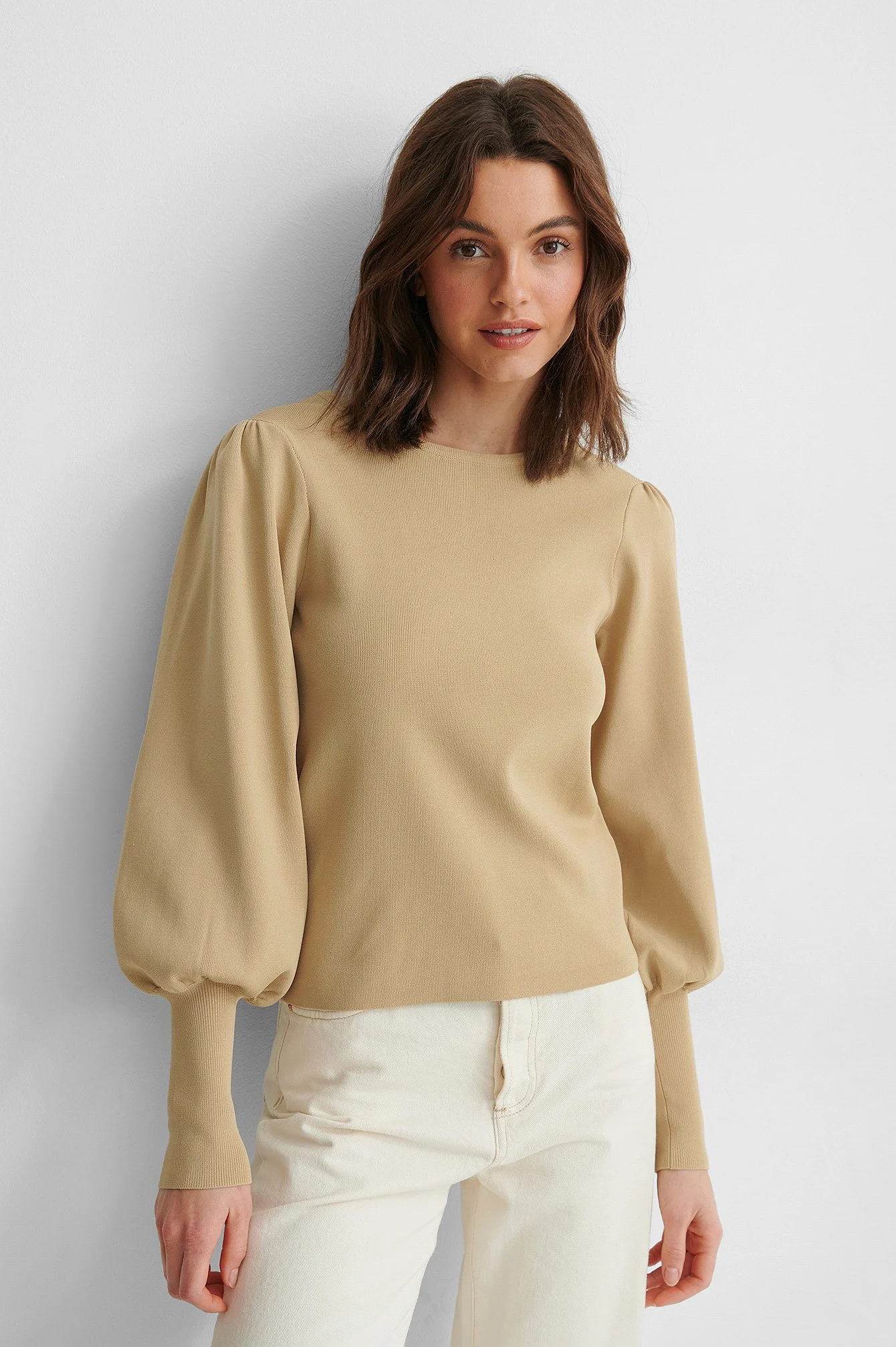 Ballonärmel Strickpullover