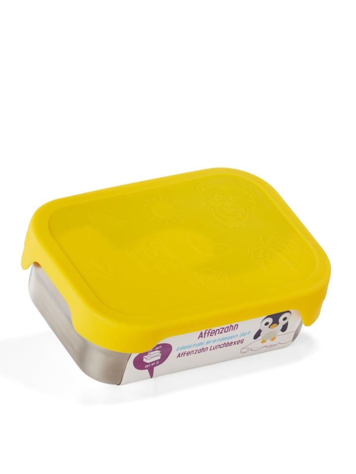 Affenzahn Affenzahn Edelstahl Brotdosen-Set gelb Tiger günstig kaufen onesize