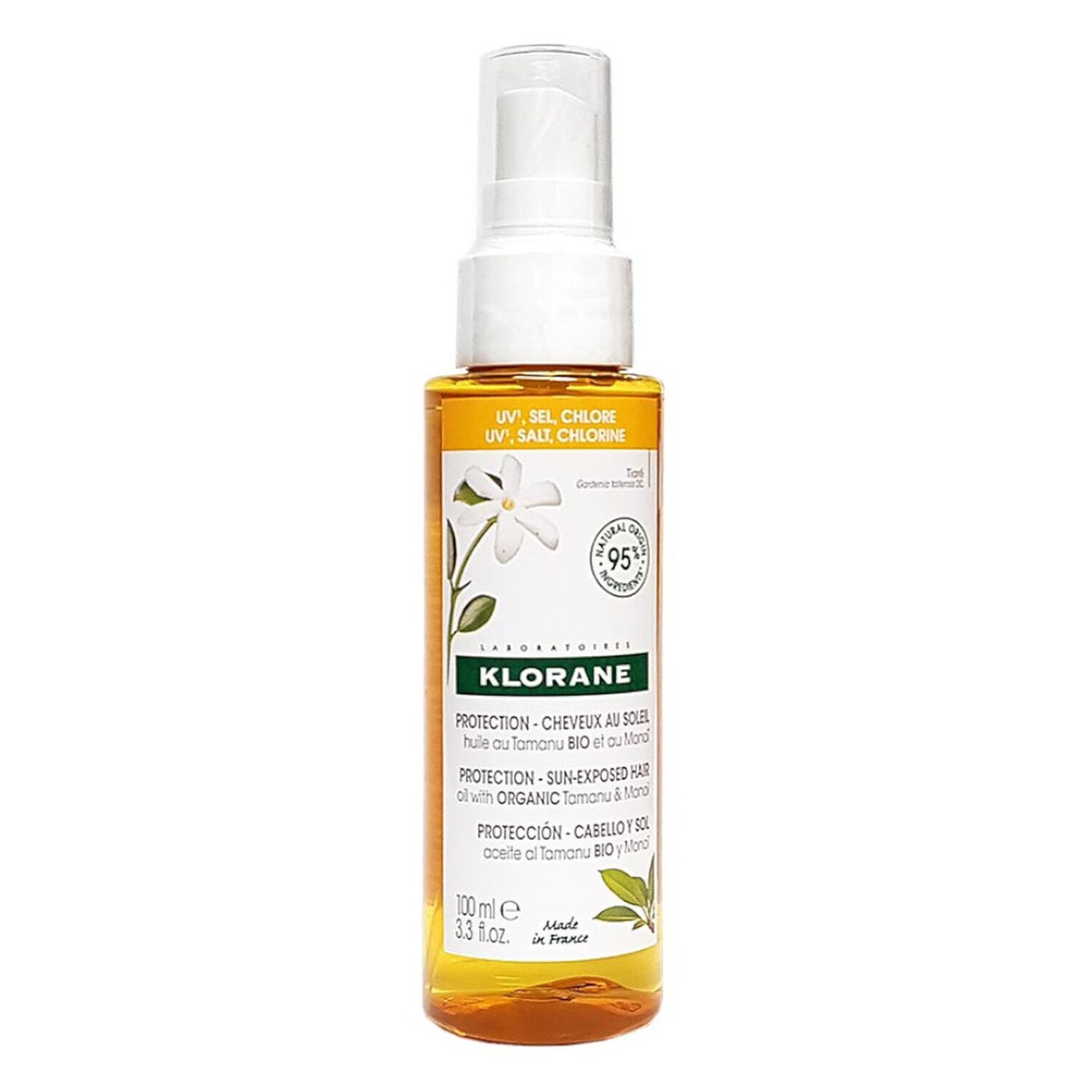 Klorane Huile capillaire Protection Solaire au Tamanu Bio et Monoï - 100ml