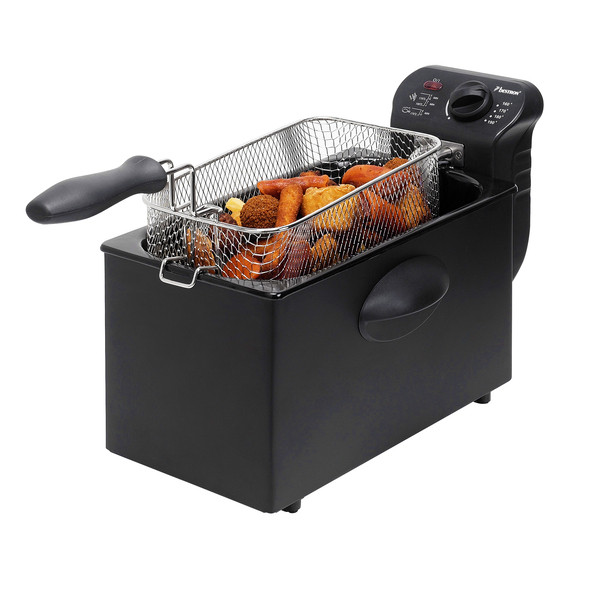 Fritteuse mit Korb, 3,5 l, schwarz