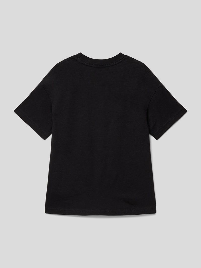 T-Shirt mit Label-Print in schwarz