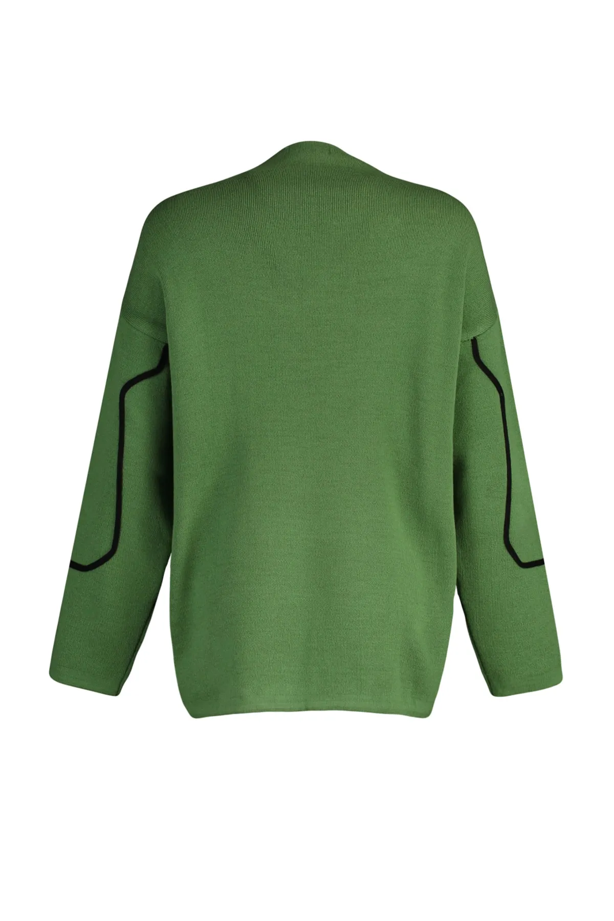 Trendyol Modest  Grüner Strickpullover mit Paspelierung und detailliertem Muster TCTAW22AK0002