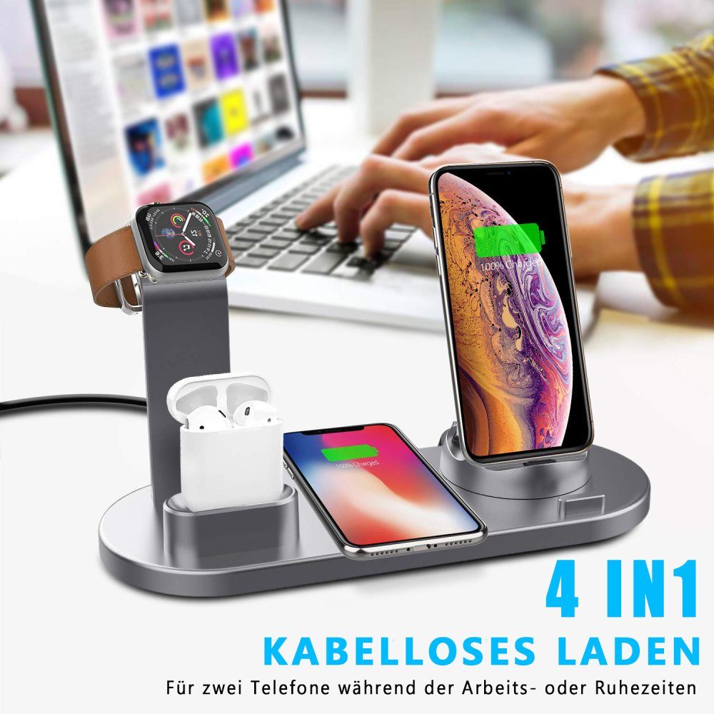 Jormftte Wireless Ladestation Ladestecker-Halterung, (360° drehbare Basis)