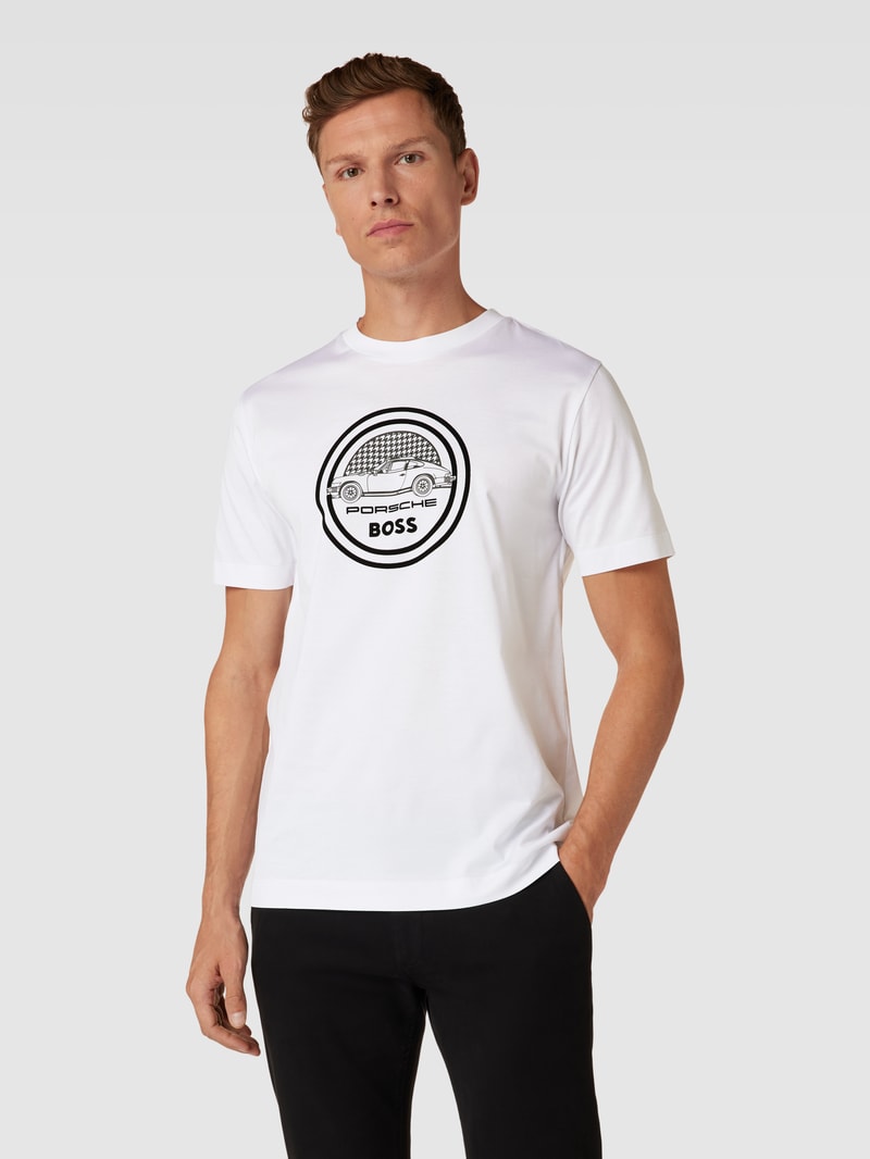 T-Shirt mit Label-Detail - Porsche X Boss Collection in weiß
