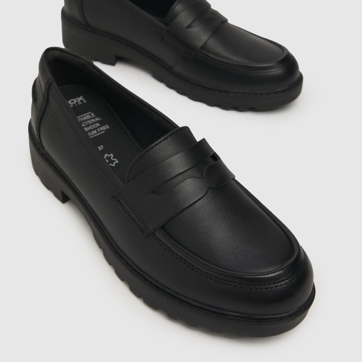 Geox svarta Casey loafers flickor ungdomsskor