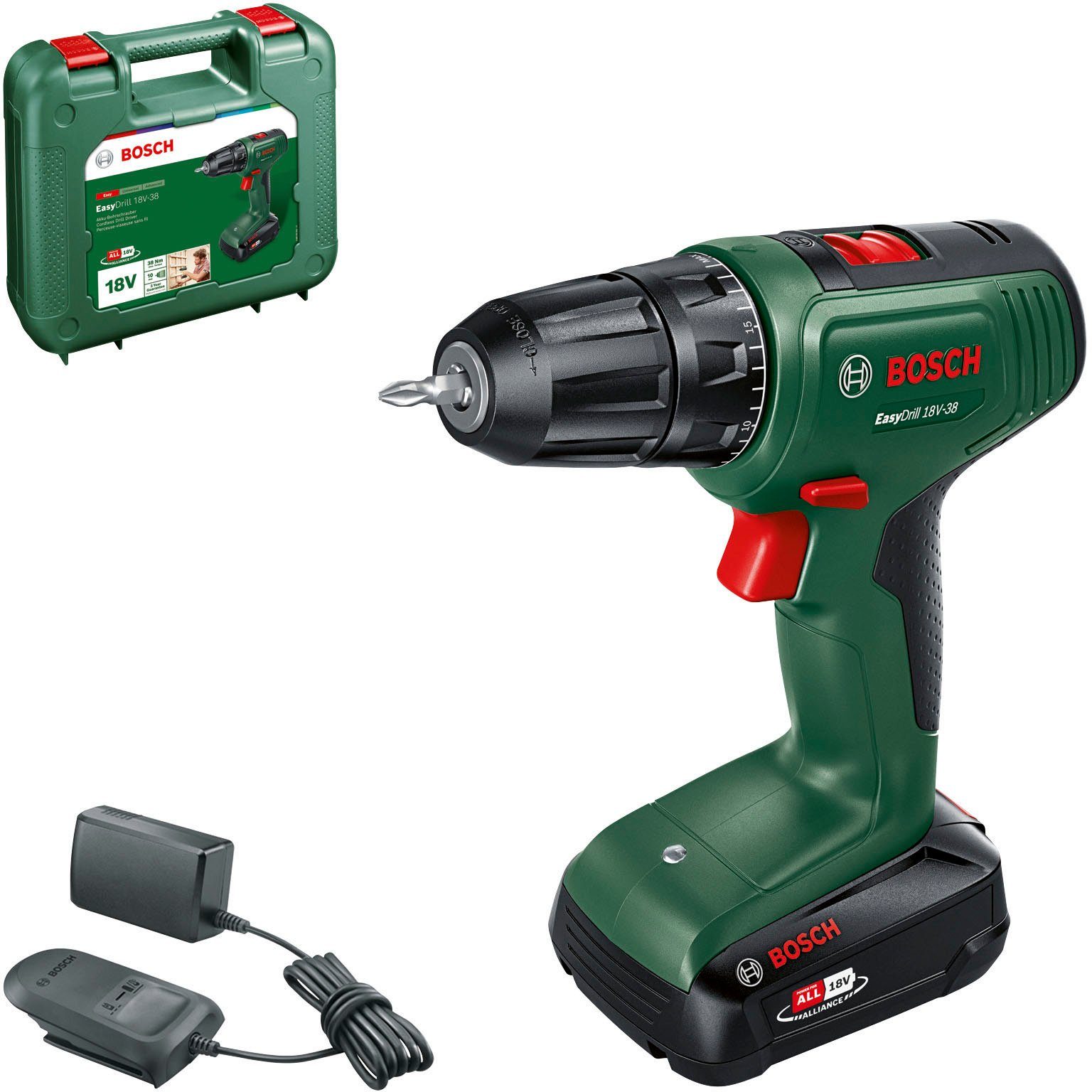 Bosch Home & Garden Akku-Bohrschrauber EasyDrill 18V-38, max. 1630 U/min, mit Akku und Ladegerät